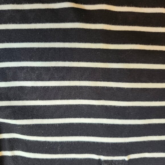 Ralph Lauren Women’s M Black White Striped Shirt 3/4 Sleeve sailing Preppy Chic - Picture 6 of 8